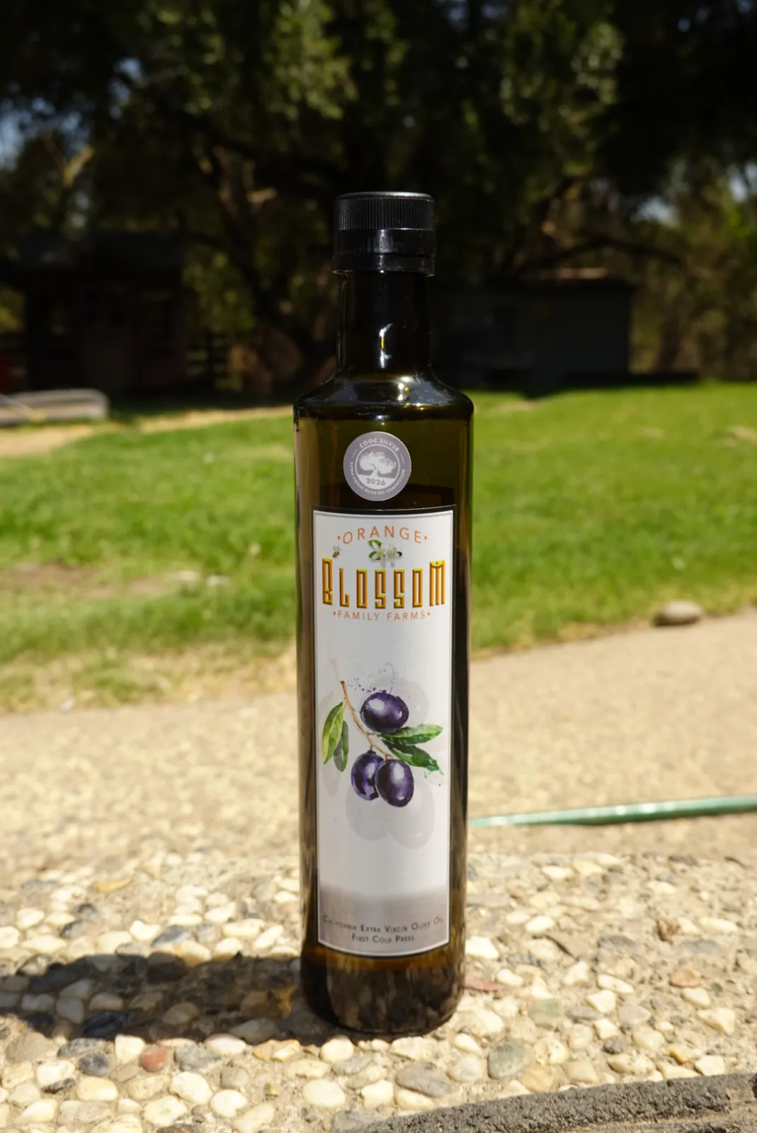 Orange Blossom Family Farms olive oil bottle